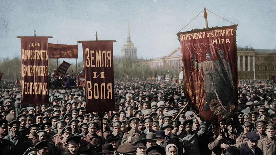 Foule en Russie en 1917