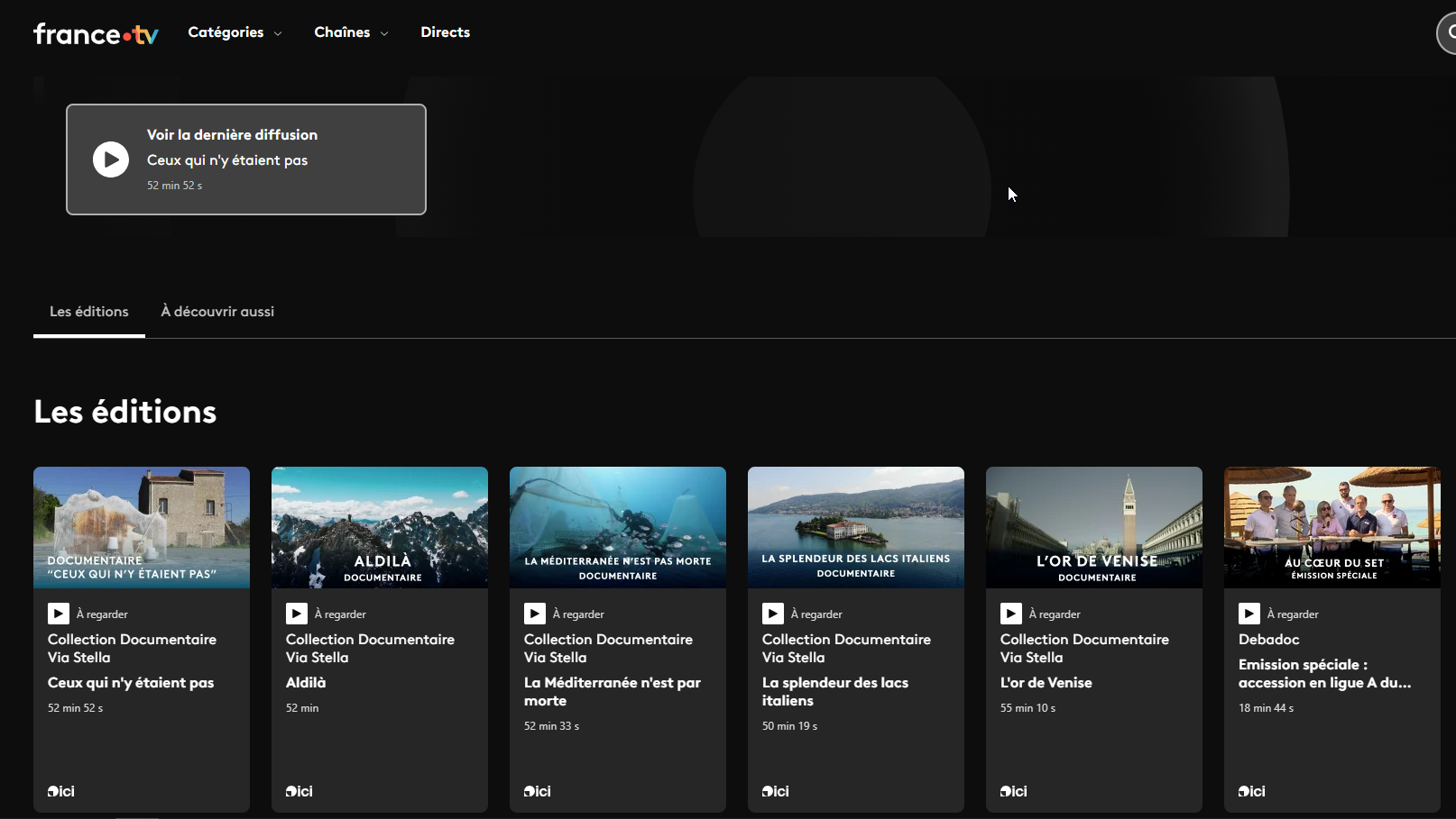 Les documentaires en replay sur France.TV