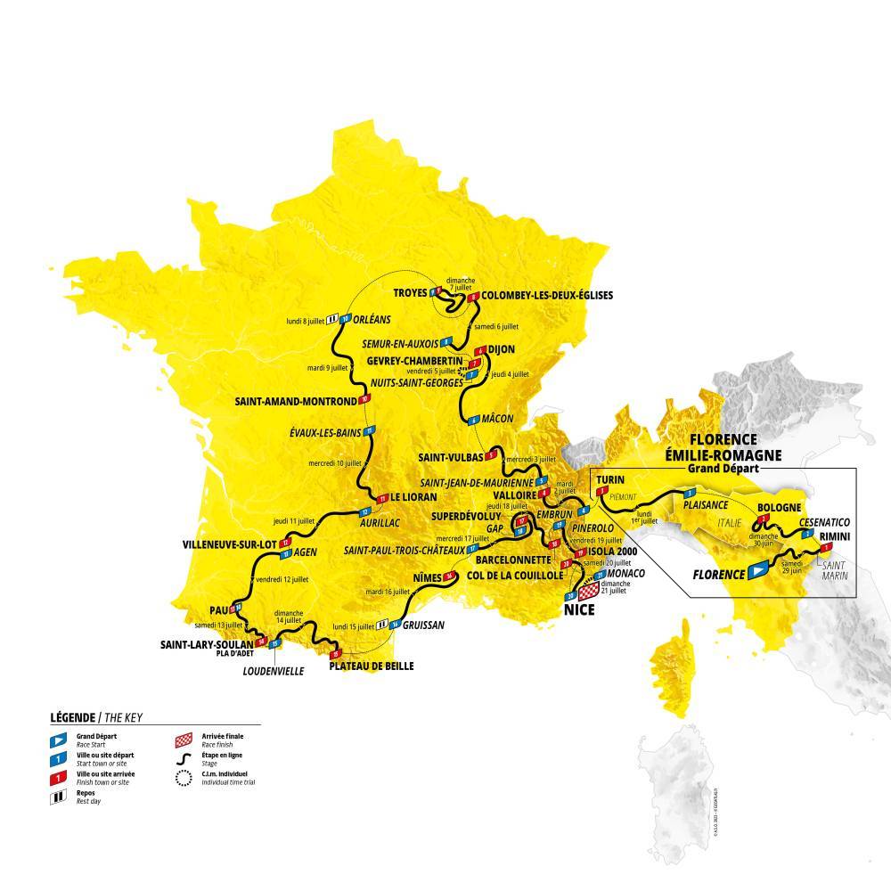 Carte du Tour de France 2024