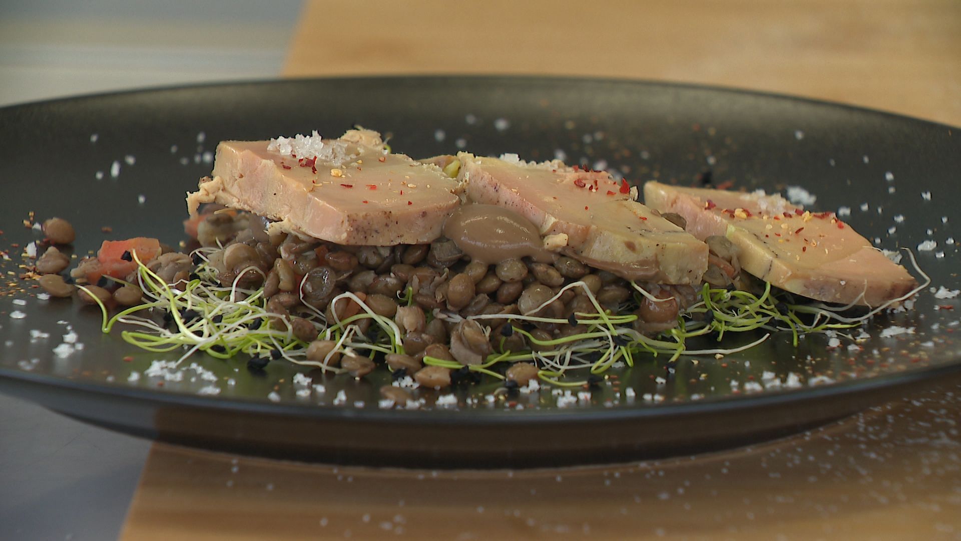 foie gras aux lentilles de Vignes la Côte