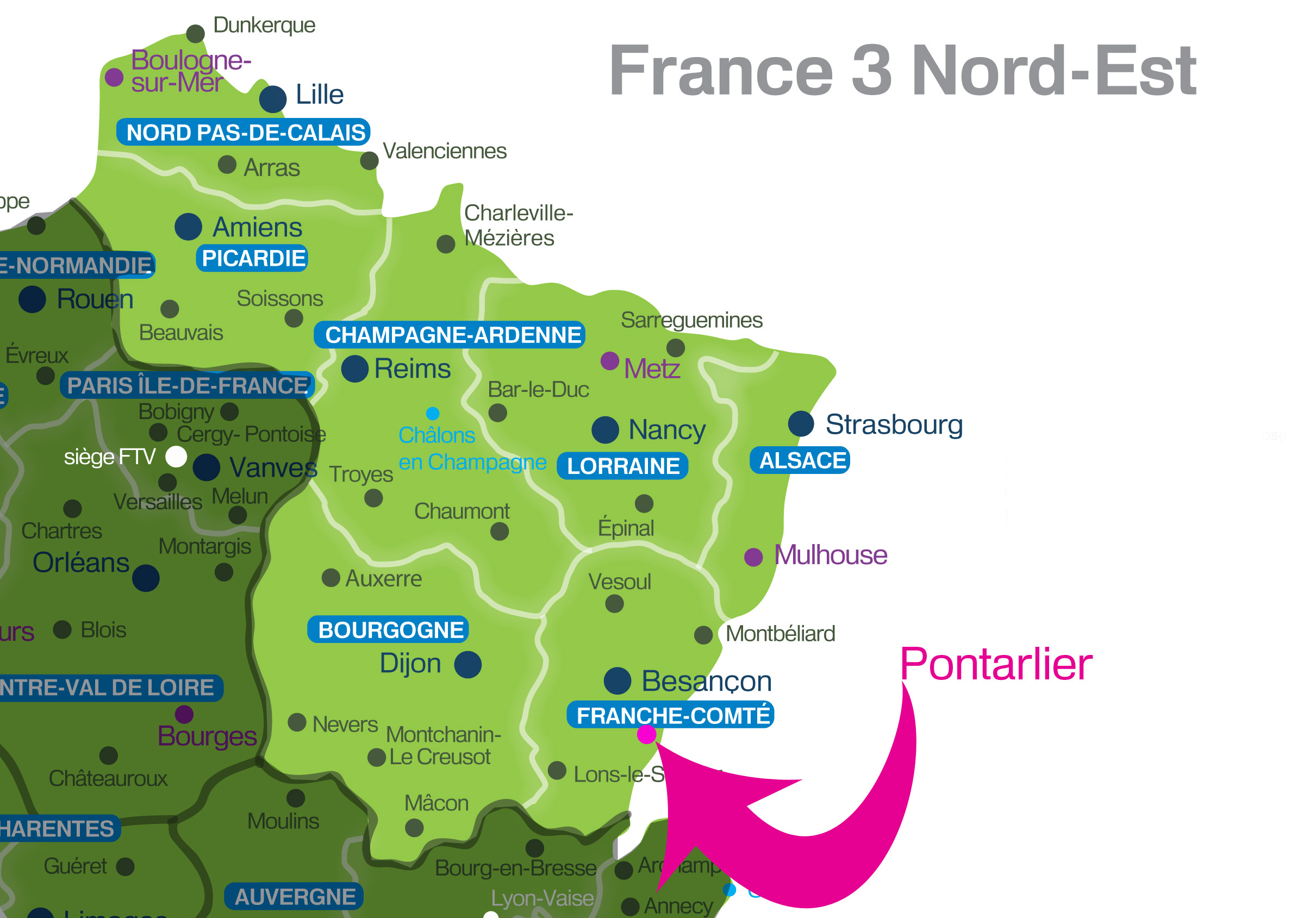 implantations pole Nord est