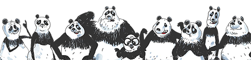 Pandas dans la brume