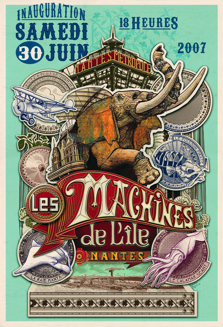 affiche inauguration Machines de l'île