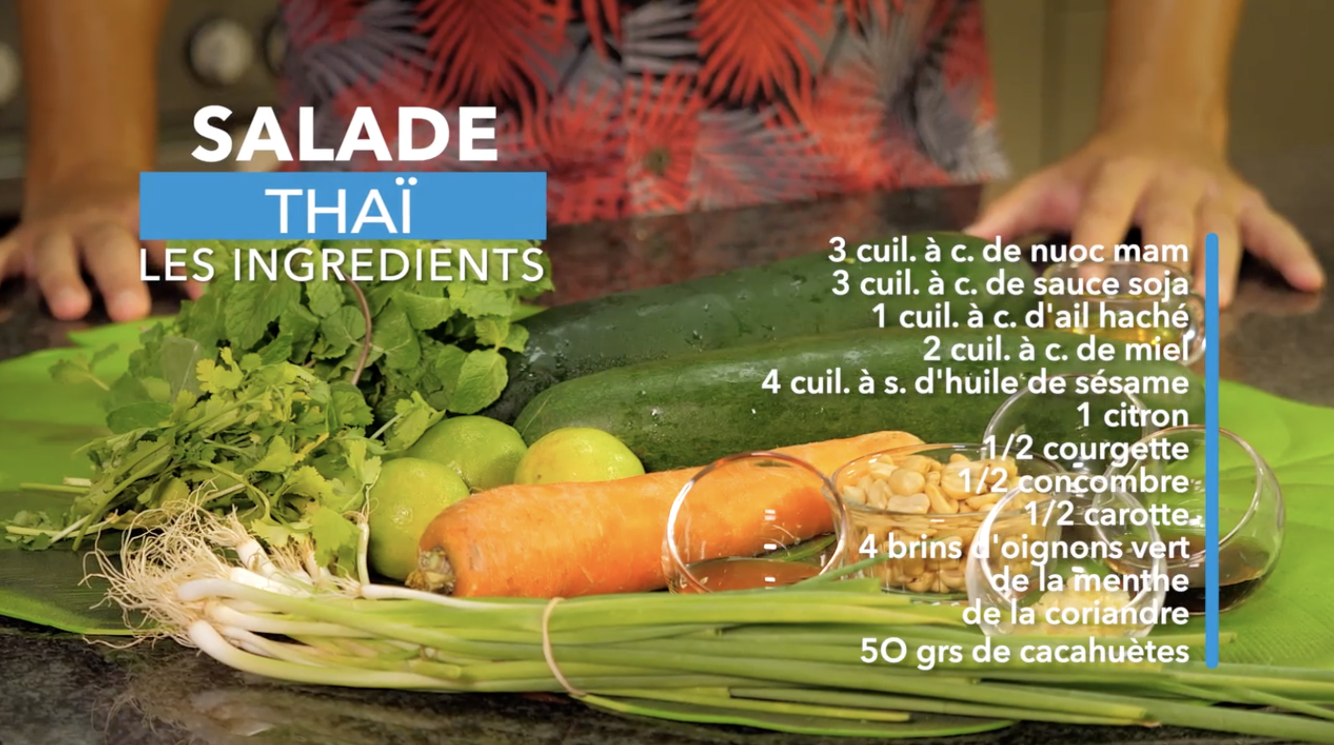 Les ingrédients de la salade Thaï