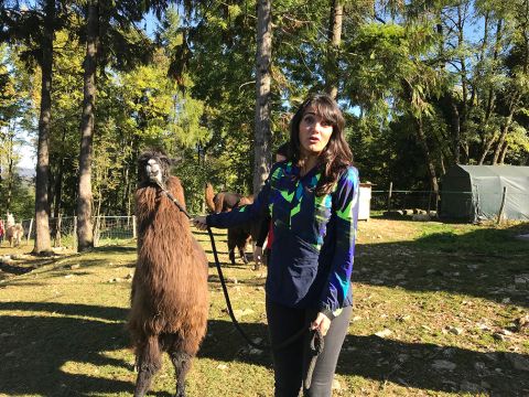 Gaelle et un lama