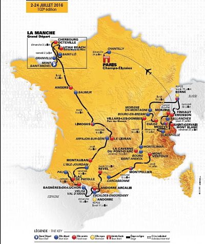 Carte du Tour de France 2016