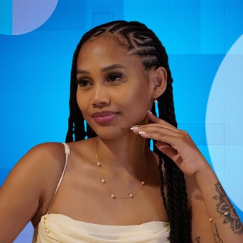 Une image contenant Visage humain, personne, Accessoire de mode, Femme

Description générée automatiquement