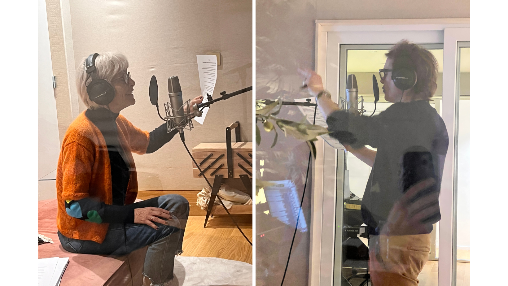 Lio et Bénabar en post production pour le mixage de Poésie en Val de Loire