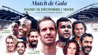 Affiche du match de Gala de Richard Gasquet "but, set & match"