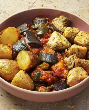 Poulet estragon et ratatouille