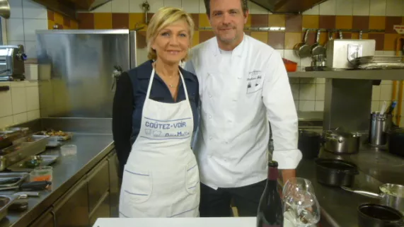 Odile Mattéi et le Chef du restaurant Stéphane Polly 