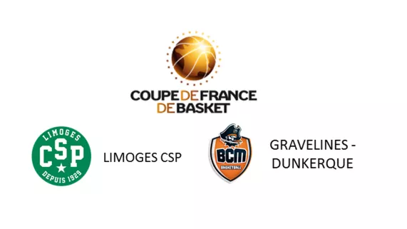 Logo CSP Limoges Logo Gravelines et logo Coupe de France