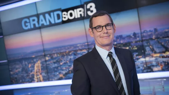 Francis Letellier présentateur du "Grand Soir/3"