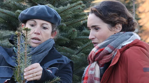 Marie-Sophie lacarrau et une productrice de sapins du Morvan