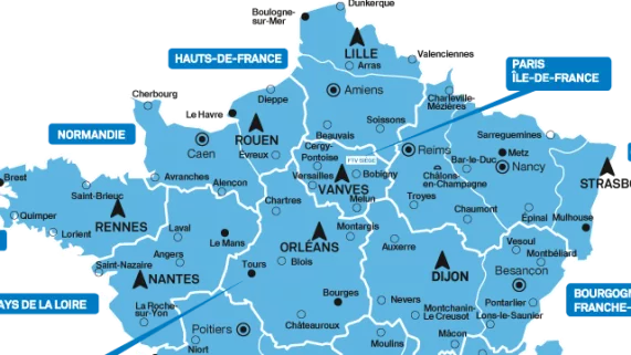 la carte des régions
