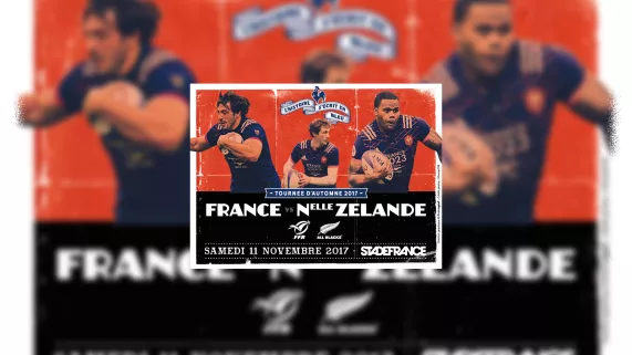 FFR affiche de rugby - Test match : France / Nouvelle-Zélande