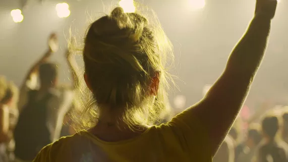 image d'illustration, une femme de dos assistant à un concert