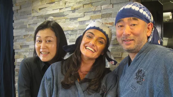 Gaëlle Grandon et le chef japonais Gaëlle Grandon et le chef japonais