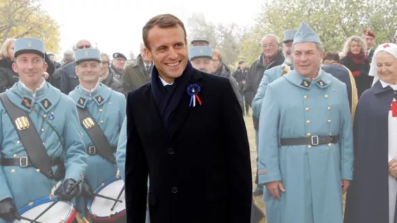 Emmanuel Macron lors de son itinérance mémorielle