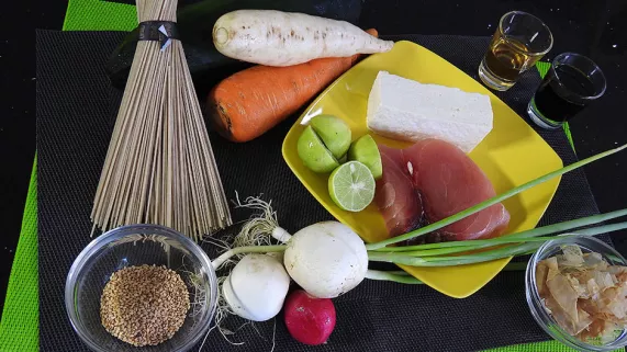 Les ingrédients de la salade Soba Les ingrédients de la salade Soba