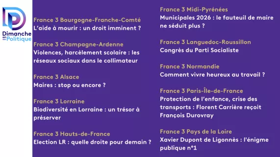 DEP régions 18 mai 2025