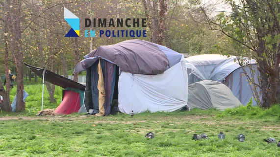 Dimanche en politique - Hébergement des sans-abris -  CREDIT FTV campement de sans-abris