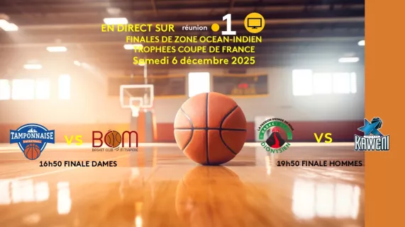 La fièvre du ballon orange, dernier évènement sportif de cette fin d’année sur Réunion la 1ère TV  Les finales du trophée régional de Coupe de France de basket, féminin et masculin, à vivre en direct sur Réunion la 1ère depuis le  Complexe Sportif Municipal Cotur du Port.