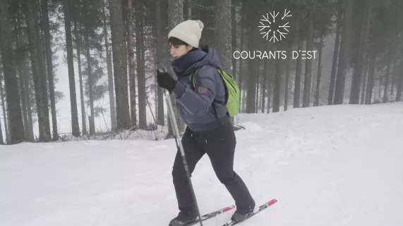 courants d'est - ski nordique - Carine Aigon - crédit FTV Carine Aigon fait du ski