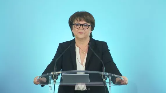 Martine Aubry lors de la conférence de presse de ce matin
