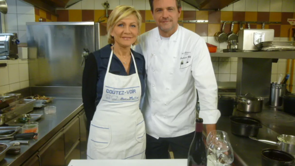 Odile Mattéi et le Chef du restaurant Stéphane Polly 