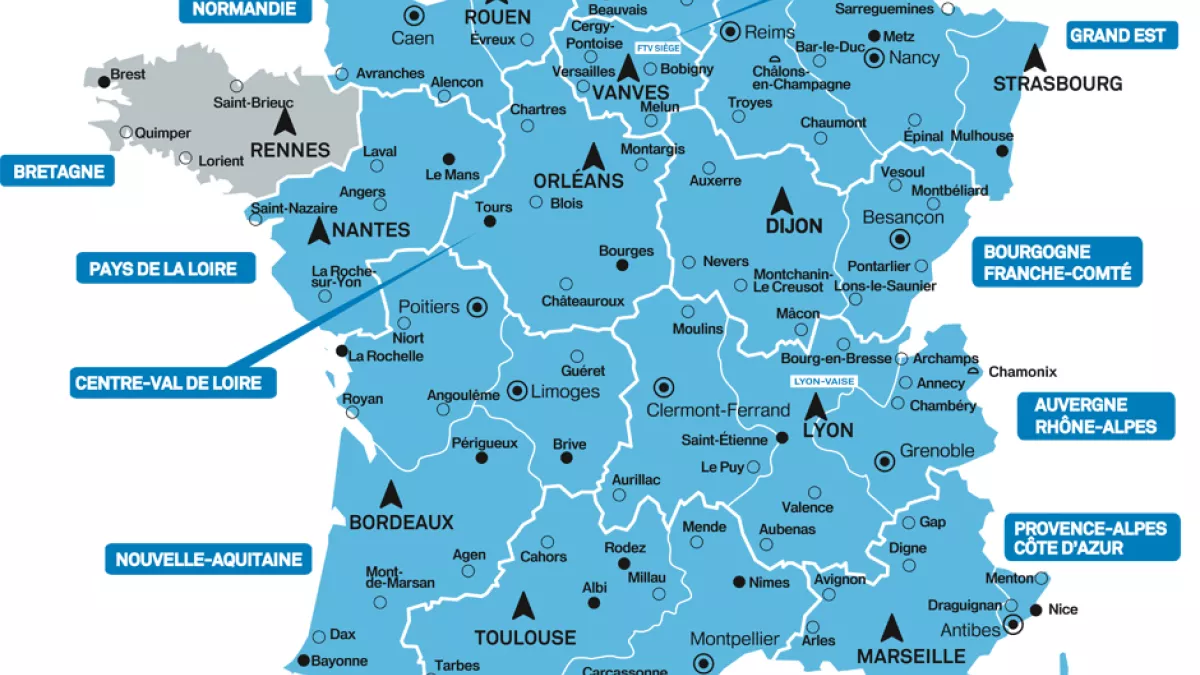Carte le réseau régionale Carte le réseau régional