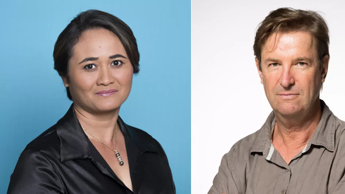 Le Journal du FIFO présenté en tahitien et en français Eva Raapoto et Thierry Stampfler