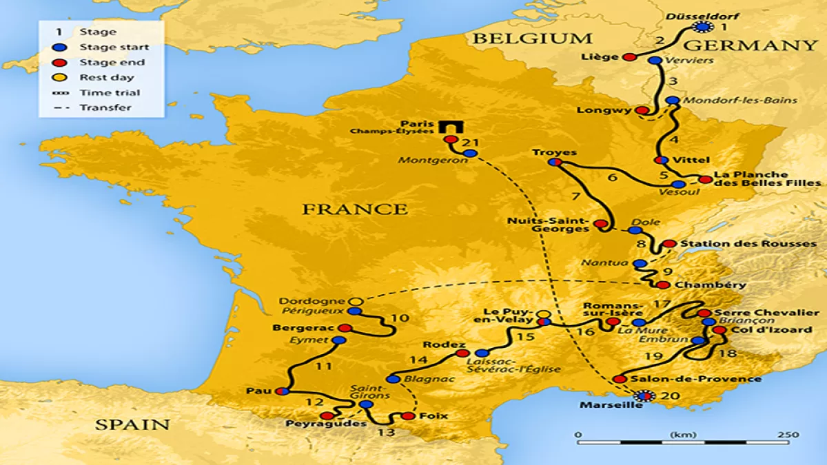 Carte Tour de France 2017 Carte Tour de France 2017