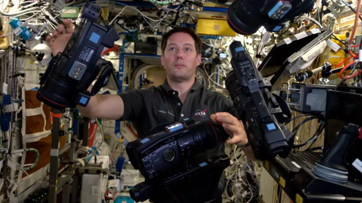 L'astronaute Thomas Pesquet à bord de l'ISS le 14 février 2017 / © MAX PPP L'astronaute Thomas Pesquet à bord de l'ISS le 14 février 2017 / © MAX PPP