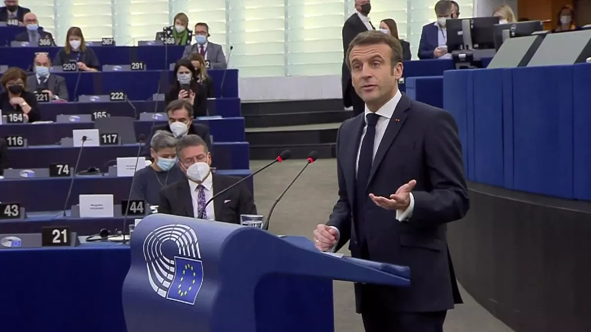 Emmanuel Macron au Parlement européen à Strasbourg © FTV Emmanuel Macron au Parlement européen à Strasbourg © FTV