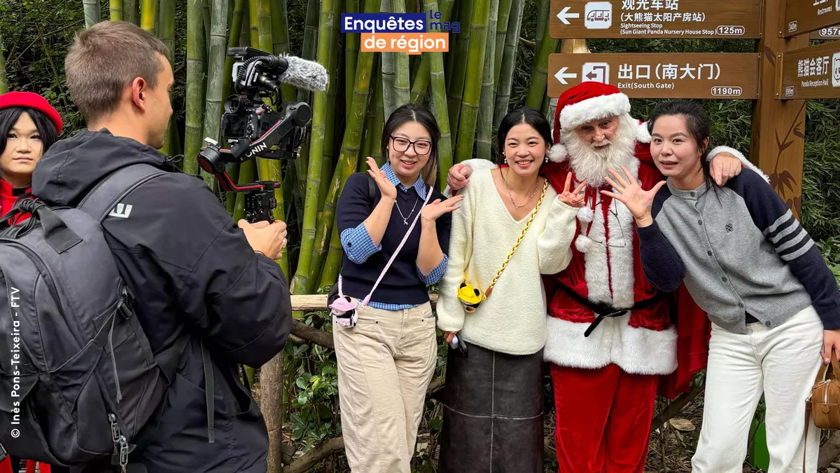 Photo du Père Noël vosgien en Chine © Inès Pons-Teixeira - FTV Photo du Père Noël vosgien en Chine © Inès Pons-Teixeira - FTV