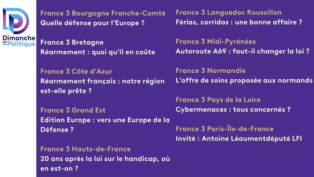 DEP régions 16 mars 2025