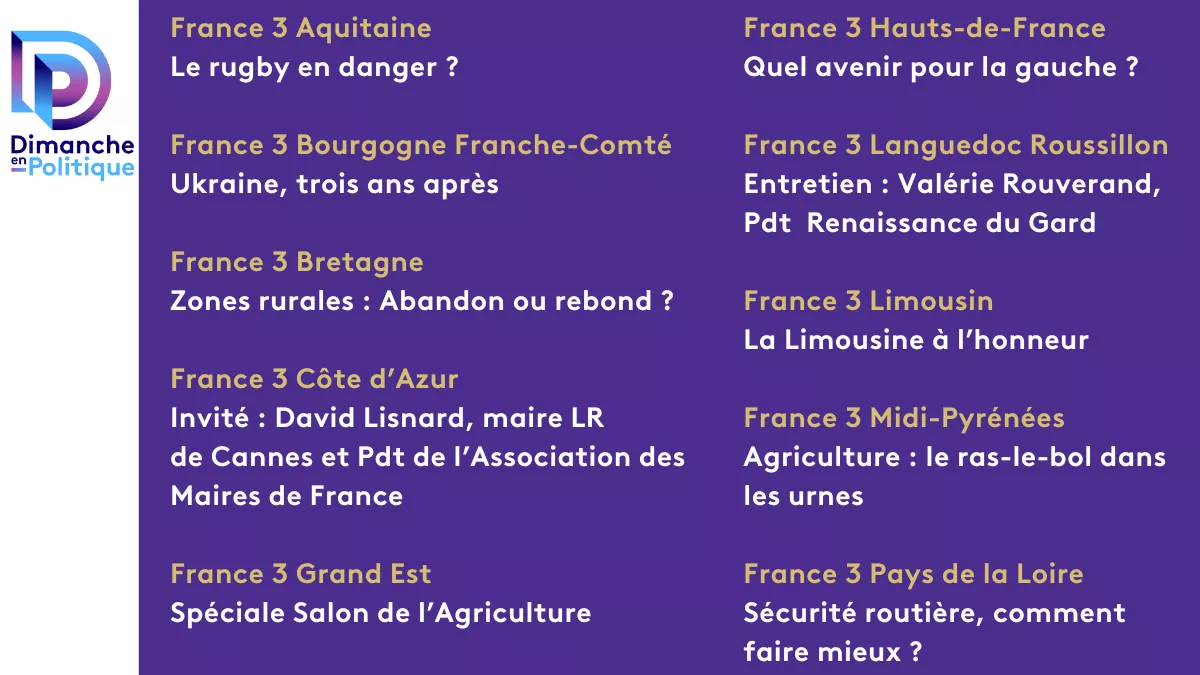 DEP régions 23 fév 2025