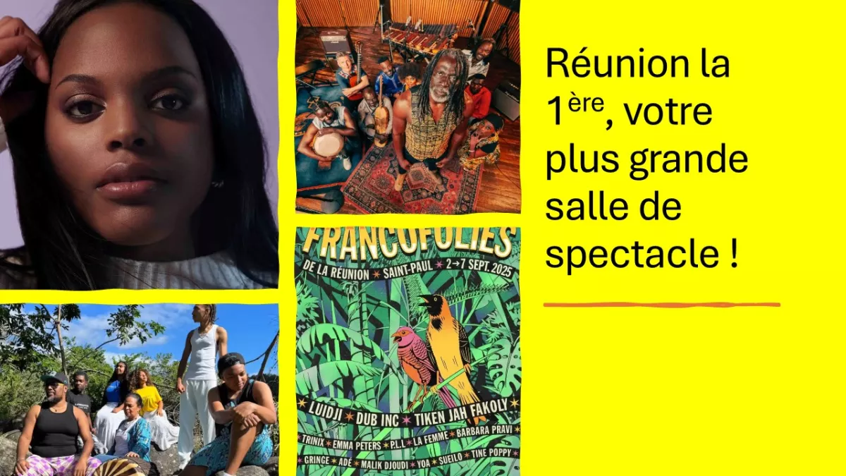 Francofolies île de la Réunion 2025 / 3 Concerts : TIKEN JAH FAKOLY/MENTISSA ET LINDIGO Les Francofolies de La Réunion, l’évènement incontournable de la vie culturelle de notre île. Cette année encore, Réunion la 1ère est fière de s’associer aux Francofolies en proposant aux téléspectateurs trois concerts exclusifs : en direct de la scène « Tamarin, la clairière », le concert de Tiken Jah Fakoly puis celui de Lindigo en différé et enfin le spectacle de Mentissa, capté l’année derrière.