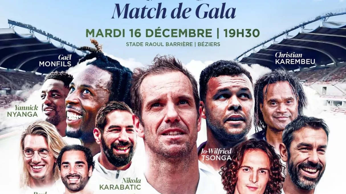 Affiche du match de Gala de Richard Gasquet "but, set & match"