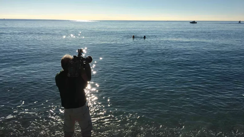 Valérie et Lucien à la baignade