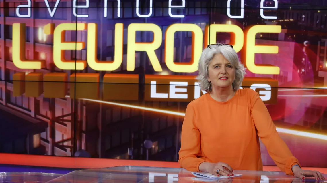 Portrait de Véronique Auger sur le plateau de Avenue de l'Europe, le mag