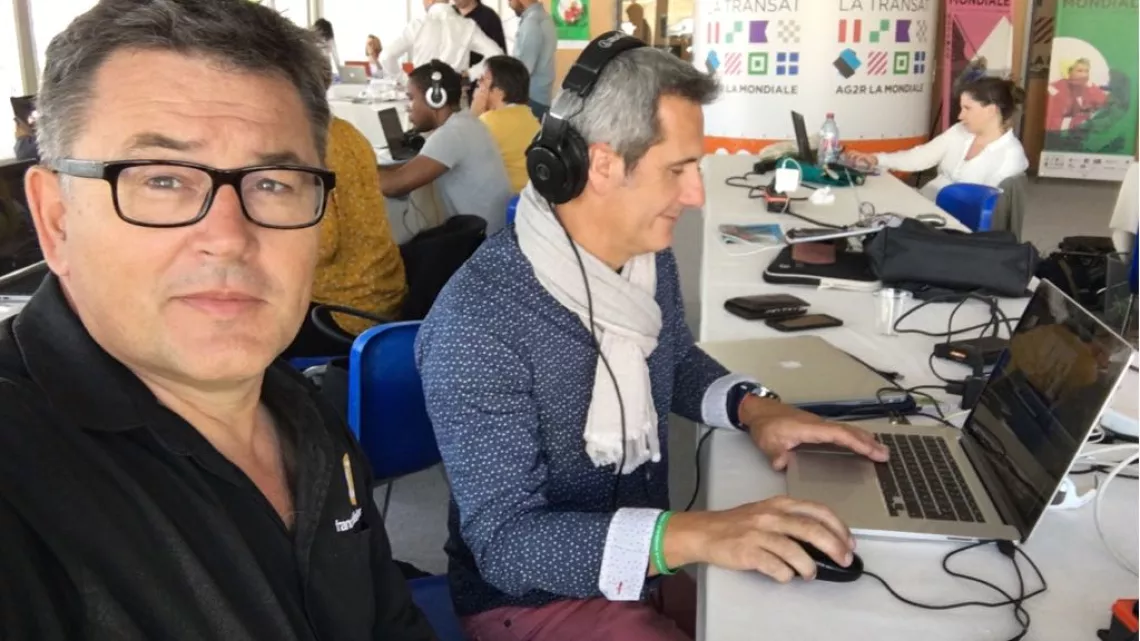Éric Stimpfling (journaliste) et Sébastien Marchais (monteur)