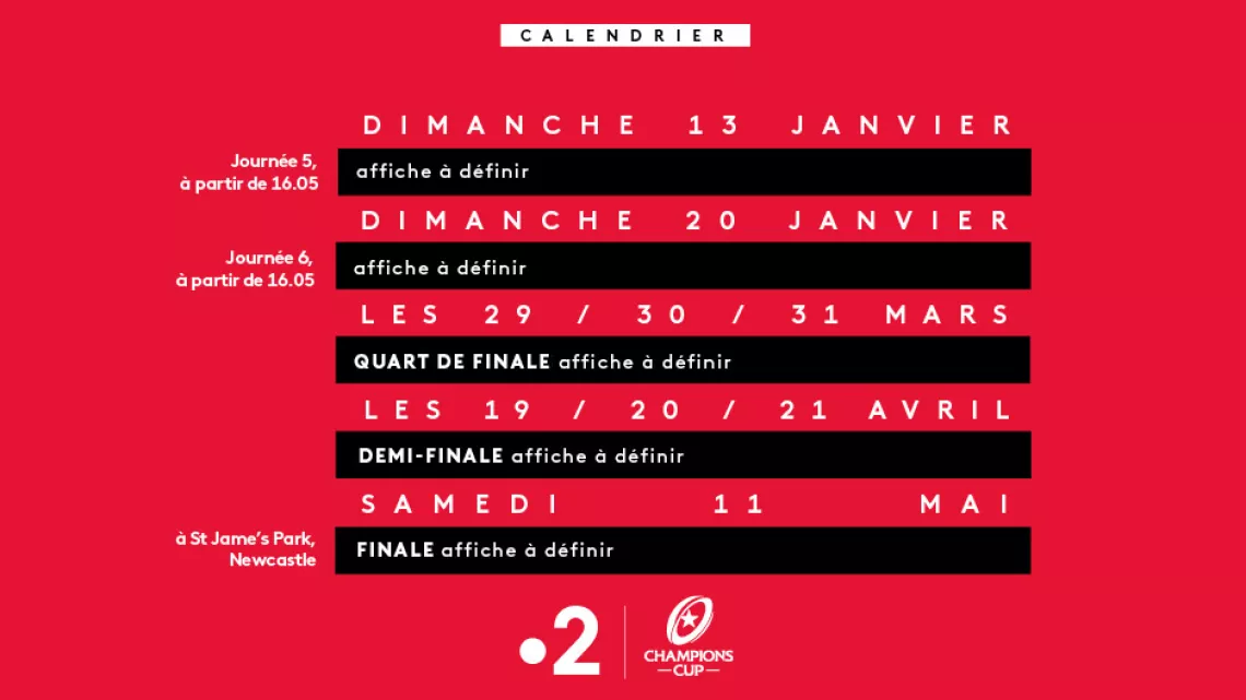Calendrier de la Champions cup