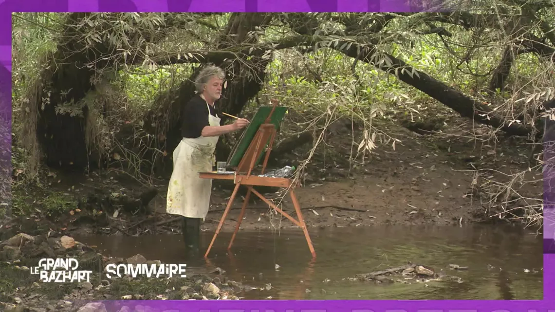 Loic Tréhin peint en pleine nature