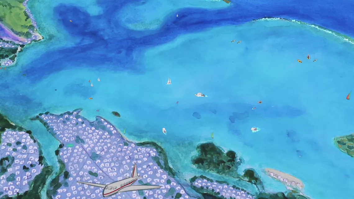 En juillet 2020, un vraquier contenant 3800 tonnes de fuel s’échoue sur la côte est de l’île Maurice. 12 jours plus tard le pétrole se déverse sur les récifs provoquant la pire catastrophe écologique jamais survenue dans la région. A la croisée entre documentaire en animation et film d’art, Pie dan lo de Kim Yip Tong nous fait revivre le trauma des habitants de la côte et de toute l’île qui se sont mobilisés pour tenter de sauver le lagon.