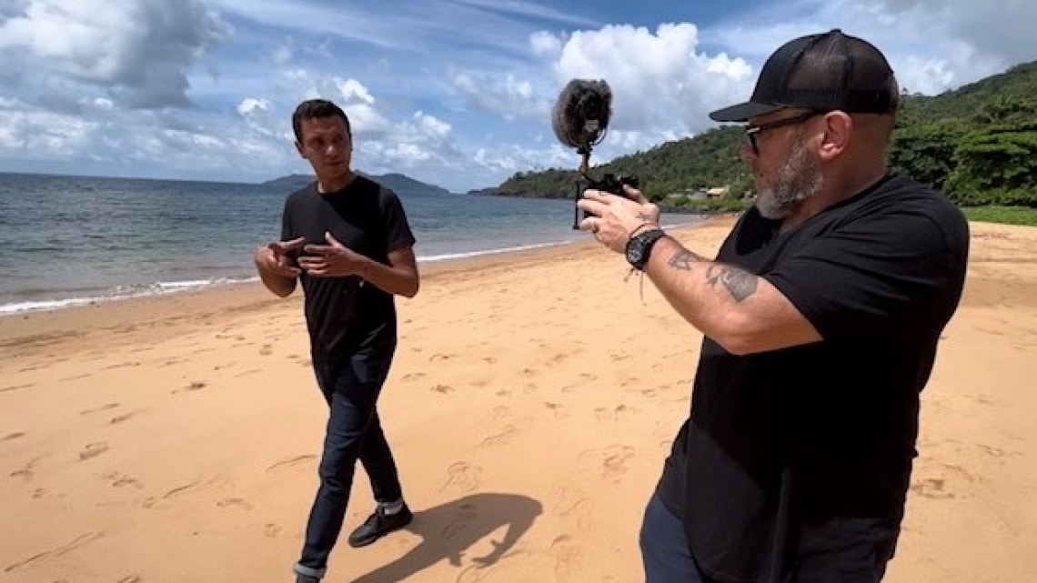 Tournage sur une plage