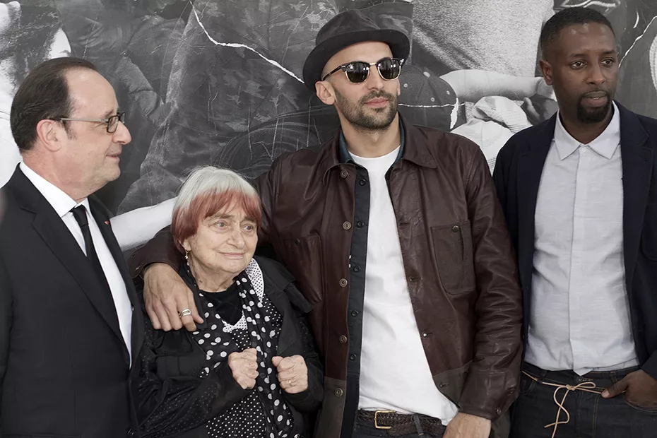 François Hollande, Agnès Varda, JR et Ladj Ly
