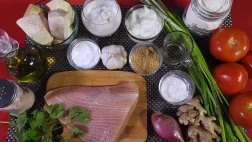 Naan de taro, rillettes de thon, tartare de tomate ail/gingembre Ce qu'il vous faut