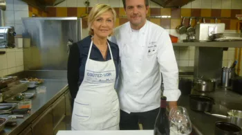 Odile Mattéi et le Chef du restaurant Stéphane Polly 